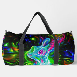 Psychedelische Konijnendraak in Neon Fantasy Plunjezak