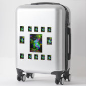 Psychedelische Konijnendraak in Neon Fantasy Sticker (Koffer)