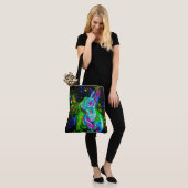 Psychedelische Konijnendraak in Neon Fantasy Tote Bag (Op model)