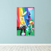 Psychedelische Konijnenwereld Canvas Afdruk (Insitu (Houten vloer))