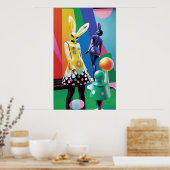 Psychedelische Konijnenwereld Poster (Keuken)