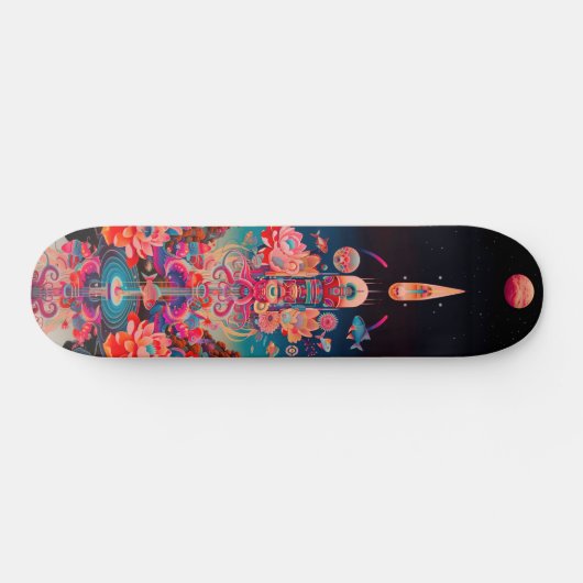 Psychedelische kosmische bloomy trip skateboard (Horizontaal)