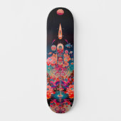 Psychedelische kosmische bloomy trip skateboard (Voorkant)