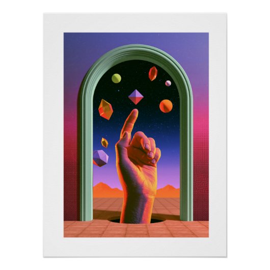 Psychedelische Kosmische Hand, Surrealistische Bla Perfect Poster (Voorkant)