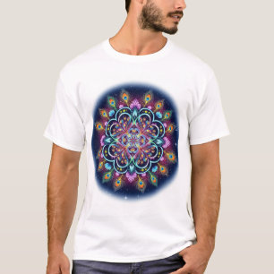 Psychedelische Kosmische Lotus Mandala Kunst T-shirt