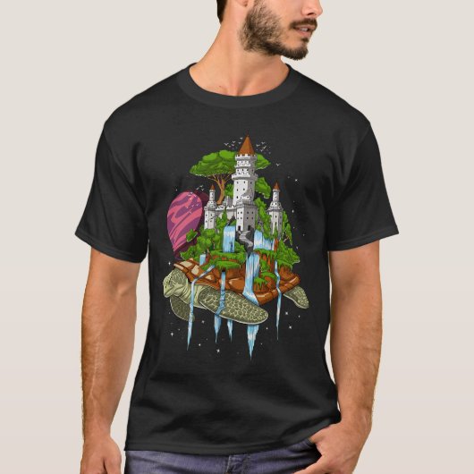 Psychedelische Kosmische Schildpad T-shirt (Voorkant)