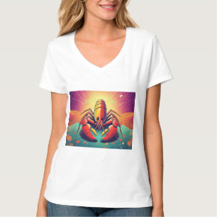Psychedelische kreeft Ocean Art T-shirt