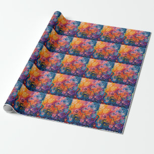 Psychedelische Krullen Olie Schilderij Cadeaupapier