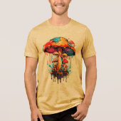 Psychedelische kunst - Groovy Mushroom Dripping Tri-Blend Shirt (Voorkant)