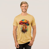 Psychedelische kunst - Groovy Mushroom Dripping Tri-Blend Shirt (Voorkant volledig)