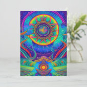 Psychedelische kunst in levendige kleuren kaart (Staand voorkant)