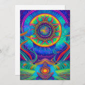 Psychedelische kunst in levendige kleuren kaart (Voorkant / Achterkant)