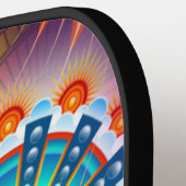 Psychedelische Kunst Retro Pickleball Paddle (Links Detail)