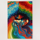 Psychedelische kunst van het gezicht van de vrouw legpuzzel (Verticaal)