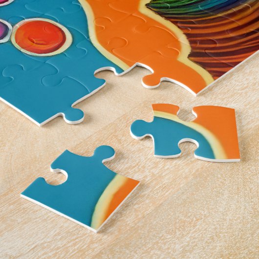 Psychedelische kunstverlichting legpuzzel (Zijkant)