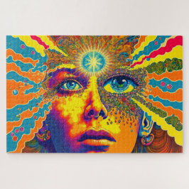 Psychedelische kunstverlichting legpuzzel
