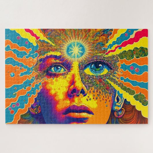 Psychedelische kunstverlichting legpuzzel (Horizontaal)