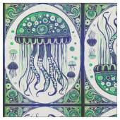 Psychedelische kwal Art Nouveau Style Stof (Close Up)