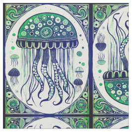 Psychedelische kwal Art Nouveau Style Stof