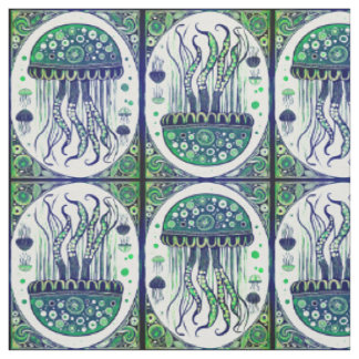 Psychedelische kwal Art Nouveau Style Stof