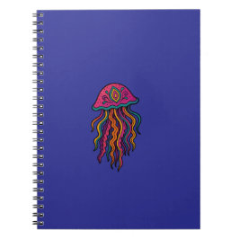 Psychedelische kwal spiraalnotitieboek notitieboek