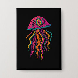 Psychedelische Kwallen Knop – Oceaan Vibes Button