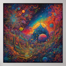 Psychedelische Land van Onbekend Poster