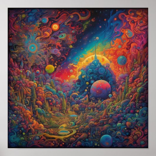 Psychedelische Land van Onbekend Poster (Voorkant)