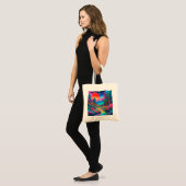 Psychedelische landschap roze groene kunst tote bag (Voorkant (model))