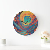 Psychedelische landschapsreis grote klok (Huis)