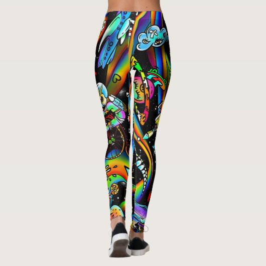 Psychedelische Leggings voor vrouwen (Achterkant)