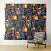 Psychedelische lelies... wandkleed (In Situ (horizontaal))