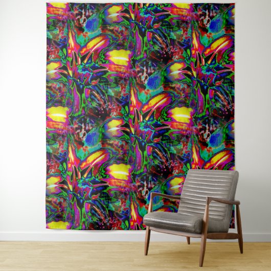 Psychedelische lelies... wandkleed (In situ)