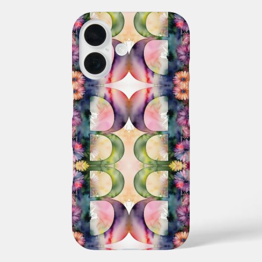 Psychedelische Letter B Patroon Bloemen Waterverf Case-Mate iPhone Case (Achterkant)