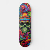 Psychedelische levendige Abstracte schedel stedeli Persoonlijk Skateboard (Voorkant)