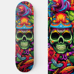 Psychedelische levendige Abstracte schedel stedeli Persoonlijk Skateboard<br><div class="desc">Rijd de golven van creativiteit met onze Psychedelic Vibrant Abstract Skull Graffiti skateboard. Omarm de levendige chaos onder je voeten en val op in stijl. Dit is nog eens 100% Snuggle Hamster Design.</div>