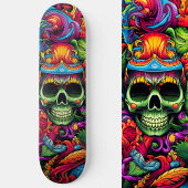 Psychedelische levendige Abstracte schedel stedeli Persoonlijk Skateboard