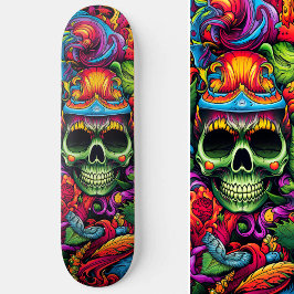 Psychedelische levendige Abstracte schedel stedeli Persoonlijk Skateboard