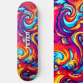 Psychedelische levendige Abstracte swirl urban gra Persoonlijk Skateboard