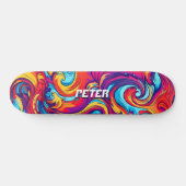 Psychedelische levendige Abstracte swirl urban gra Persoonlijk Skateboard (Horizontaal)