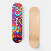 Psychedelische levendige Abstracte swirl urban gra Persoonlijk Skateboard (Voorkant)
