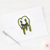 Psychedelische Logo Sticker: Citroen-Limoen Ronde Sticker (Envelop)