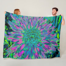 Psychedelische Magenta Aqua en Limegroene Dahlia