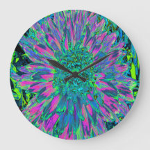 Psychedelische Magenta, Aqua en Limegroene Dahlia