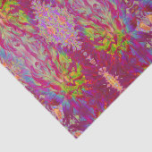Psychedelische Magenta en Gele Dahlia Bloem Tissuepapier (Detail)