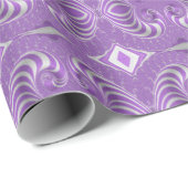 Psychedelische Magenta Fractale Kunstspiralen Cadeaupapier (Rol Hoek)