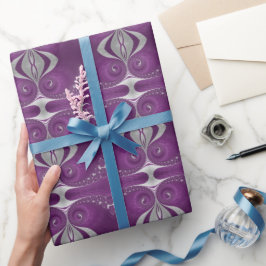 Psychedelische Magenta Fractale Spiralen Cadeaupapier