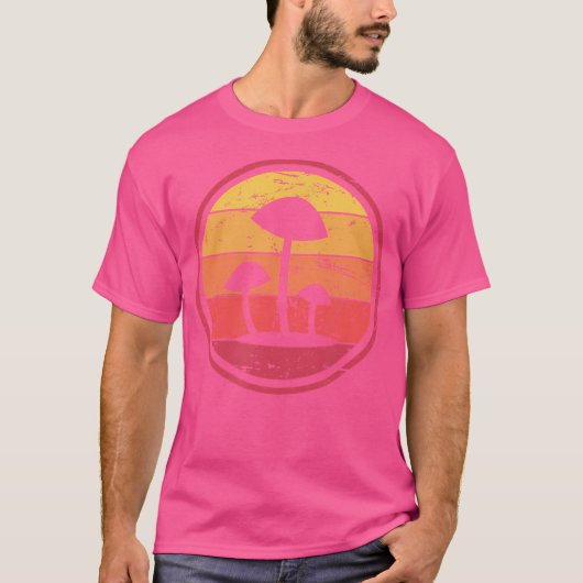 Psychedelische Magische Paddenstoelen Retro Vinta T-shirt (Voorkant)