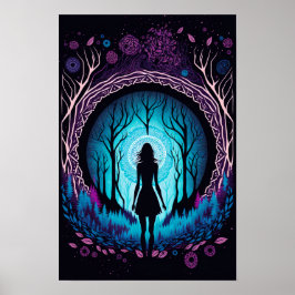 Psychedelische Mandala Bos Poster | Trippy 2