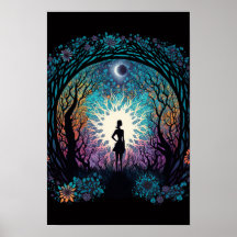 Psychedelische Mandala Bos Poster | Trippy 4